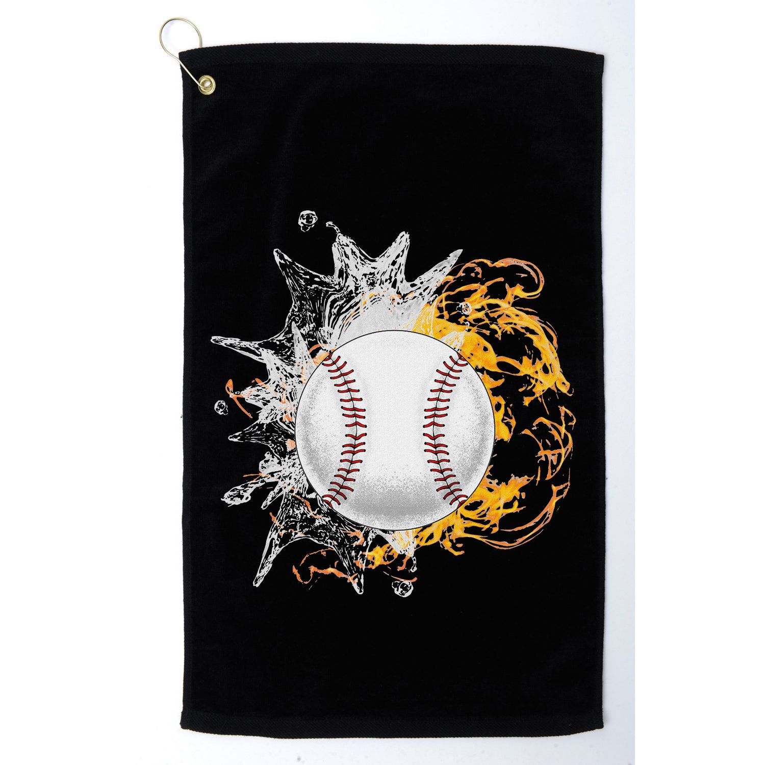 Baseball Ice Flame Fire Cool Sports Pitcher Catcher Gift Golf Towel