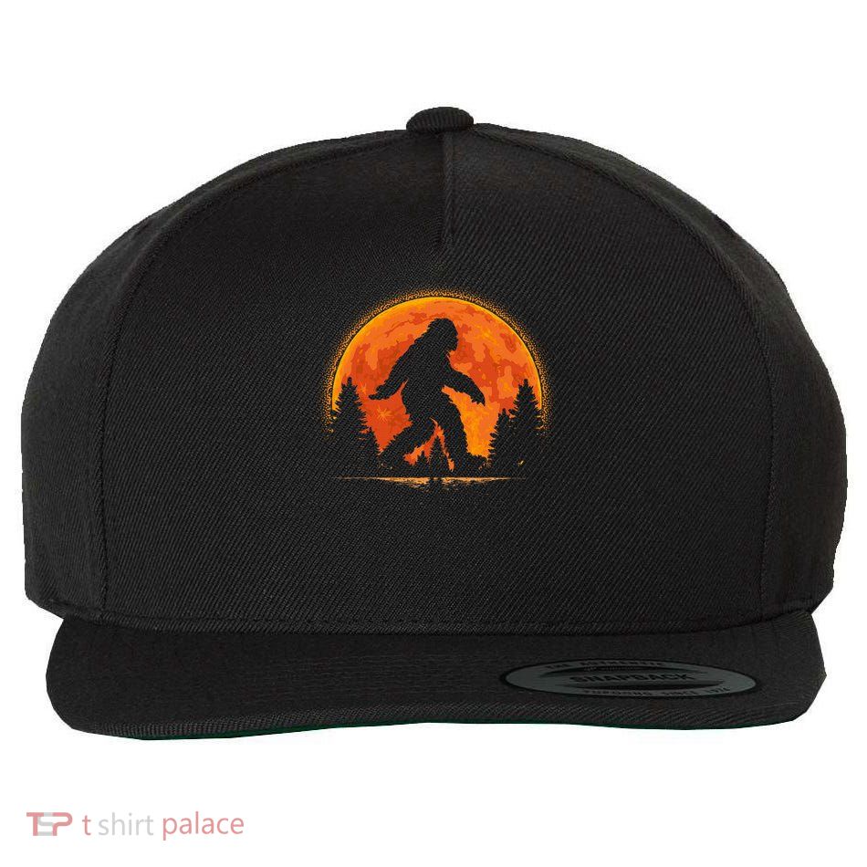 Bigfoot In Forest Sunset Sasquatch  Wool Snapback Cap