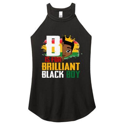 B Is For Brilliant Black BLM Pride Afro African Women's Perfect Tri Rocker Tank