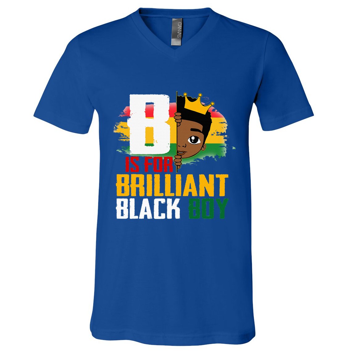 B Is For Brilliant Black BLM Pride Afro African V-Neck T-Shirt