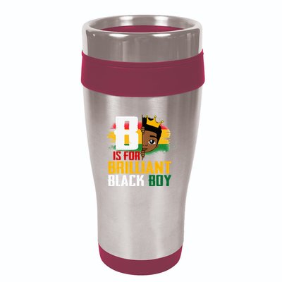 B Is For Brilliant Black BLM Pride Afro African 16oz Travel Tumbler