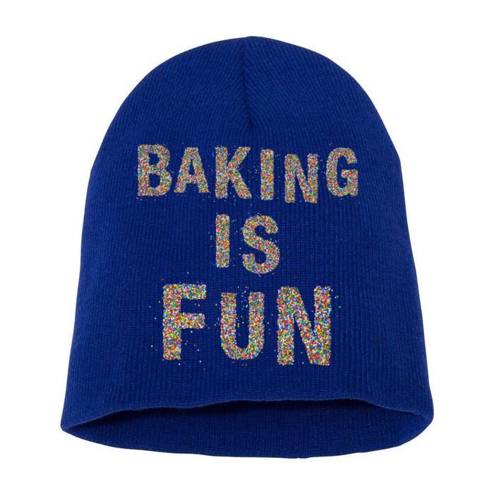 Baking Is Fun And My Therapy Pies Cupcake Batch Funny Bakery Gift Short Acrylic Beanie