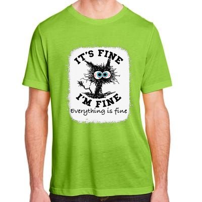 Bleached Its Fine Im Fine Everything Fine Nurse Teacher Cat Adult ChromaSoft Performance T-Shirt