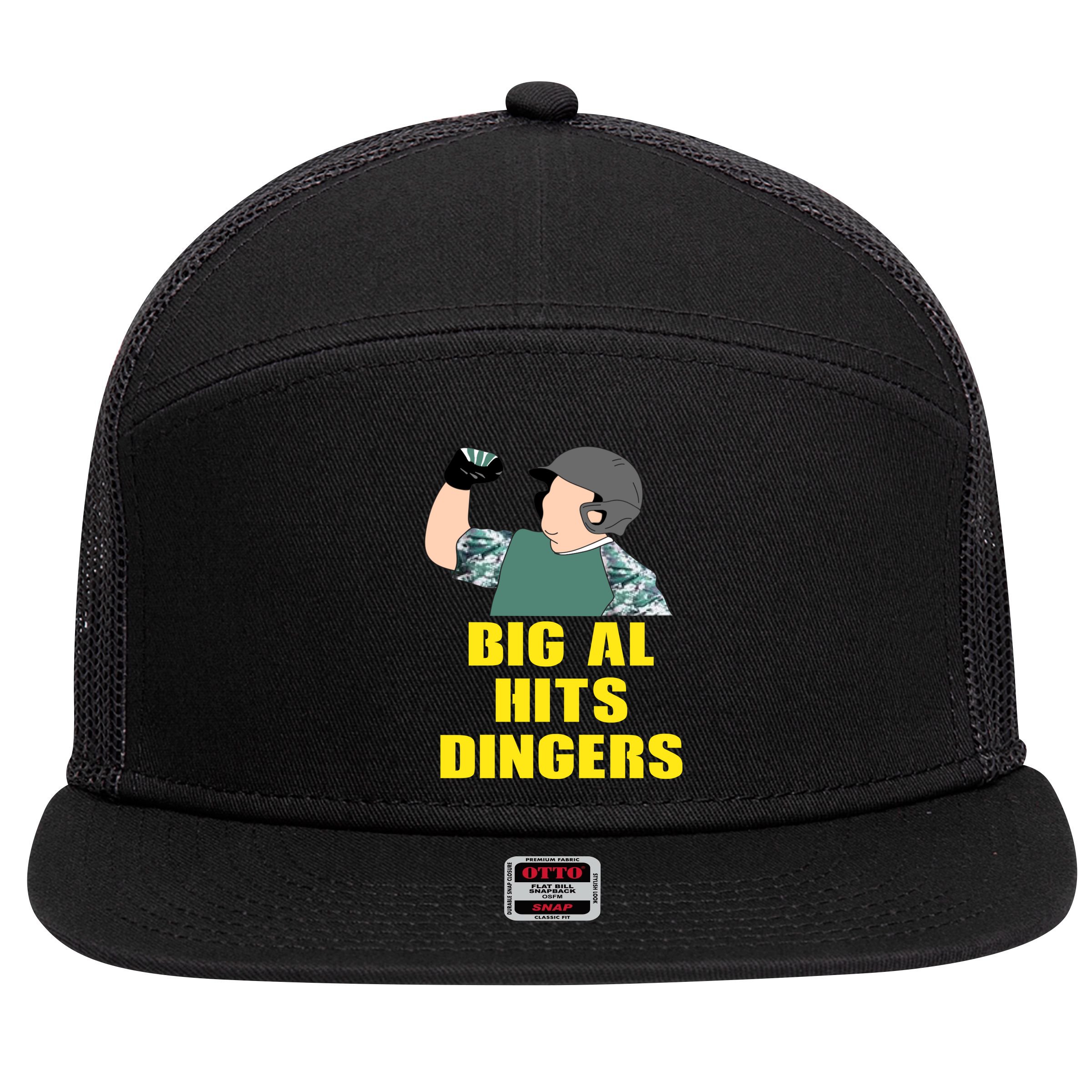 Big Al Hits Dingers 7 Panel Mesh Trucker Snapback Hat