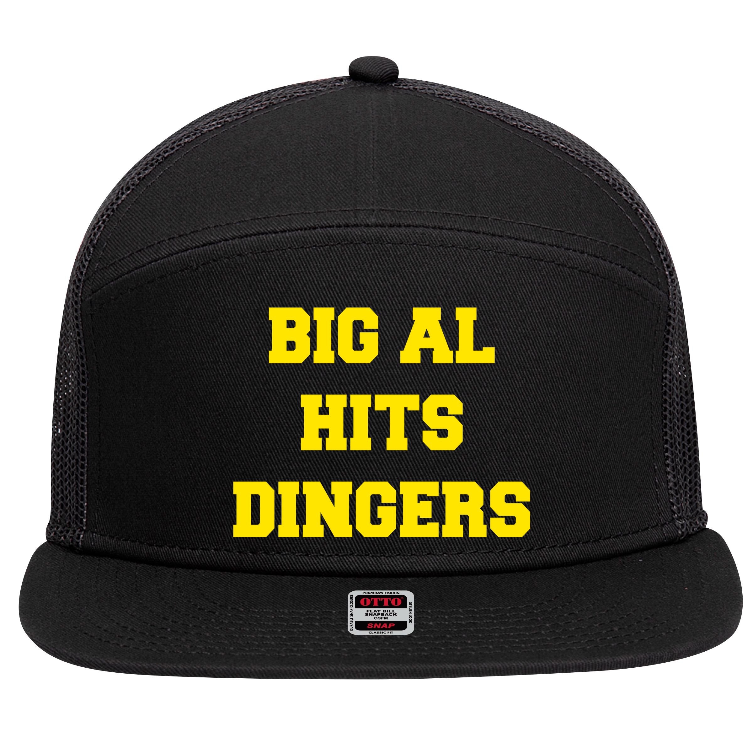 Big Al Hits Dingers Baseball 7 Panel Mesh Trucker Snapback Hat