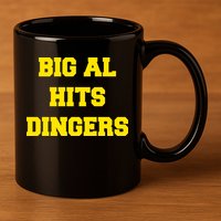 Big Al Hits Dingers Baseball 11oz C Handle Ceramic Mug