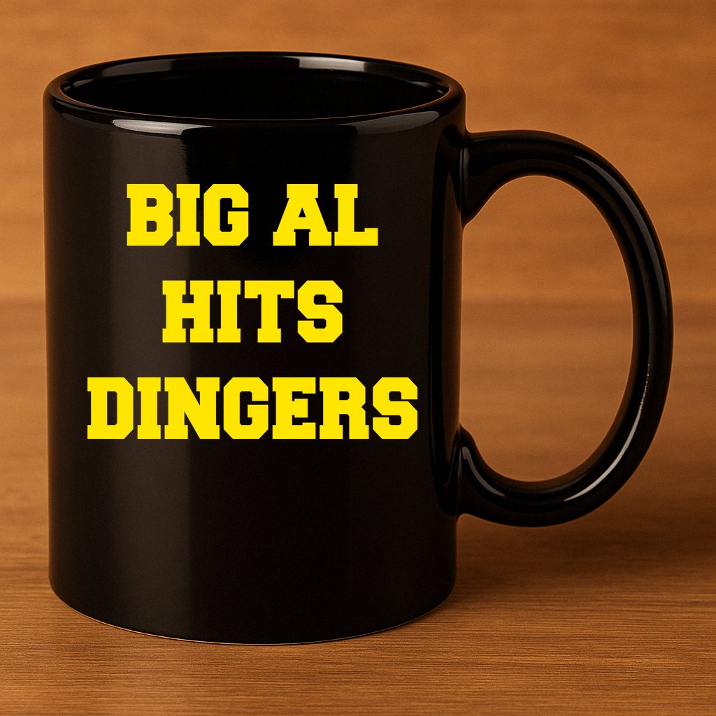 Big Al Hits Dingers Baseball 11oz C Handle Ceramic Mug