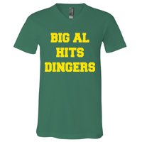 Big Al Hits Dingers Baseball V-Neck T-Shirt