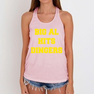 Big Al Hits Dingers Baseball Women's Knotted Racerback Tank