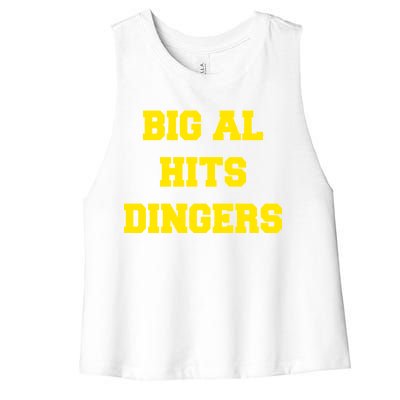 Big Al Hits Dingers Baseball Women's Racerback Cropped Tank