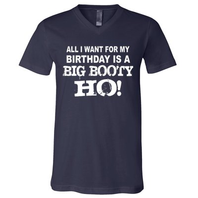 Big Booty Ho For My Birthday V-Neck T-Shirt