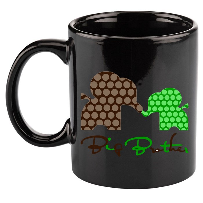 Big Brother Elephant Family 11oz C Handle Ceramic Mug