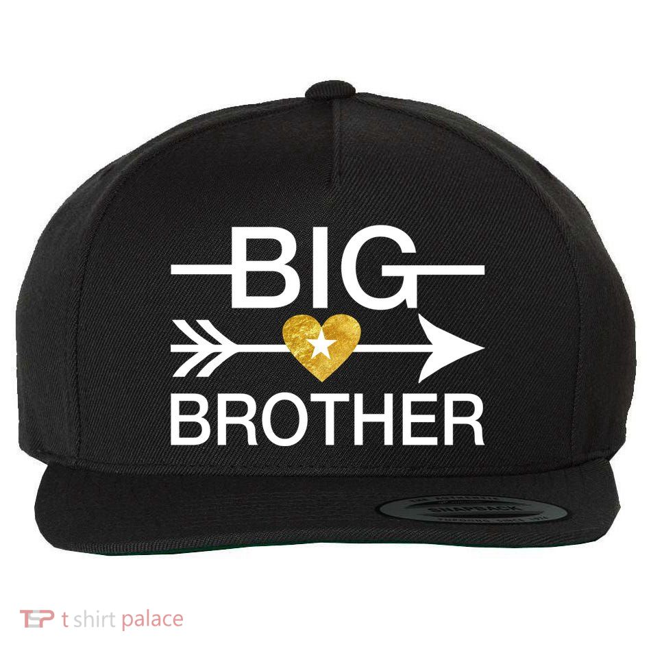 Big Brother Gold Heart Arrow Wool Snapback Cap