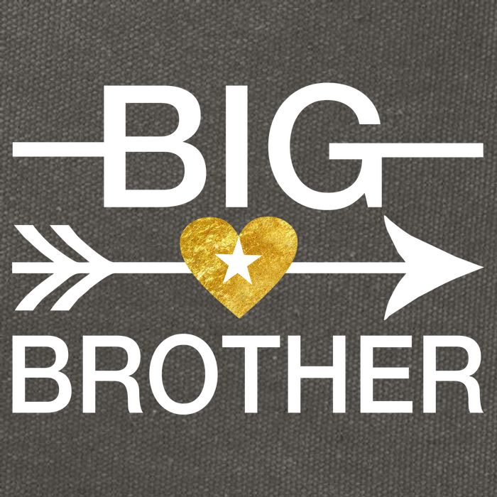 Big Brother Gold Heart Arrow Cotton Canvas Backpack