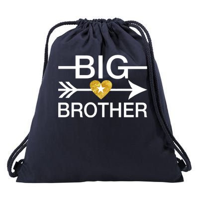 Big Brother Gold Heart Arrow Drawstring Bag