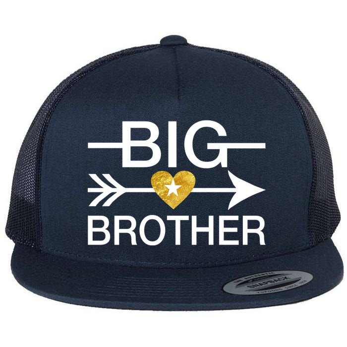 Big Brother Gold Heart Arrow Flat Bill Trucker Hat