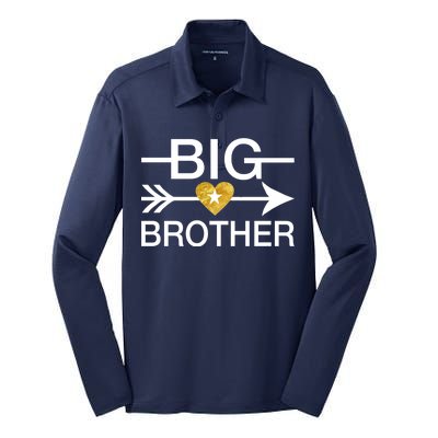 Big Brother Gold Heart Arrow Silk Touch Performance Long Sleeve Polo