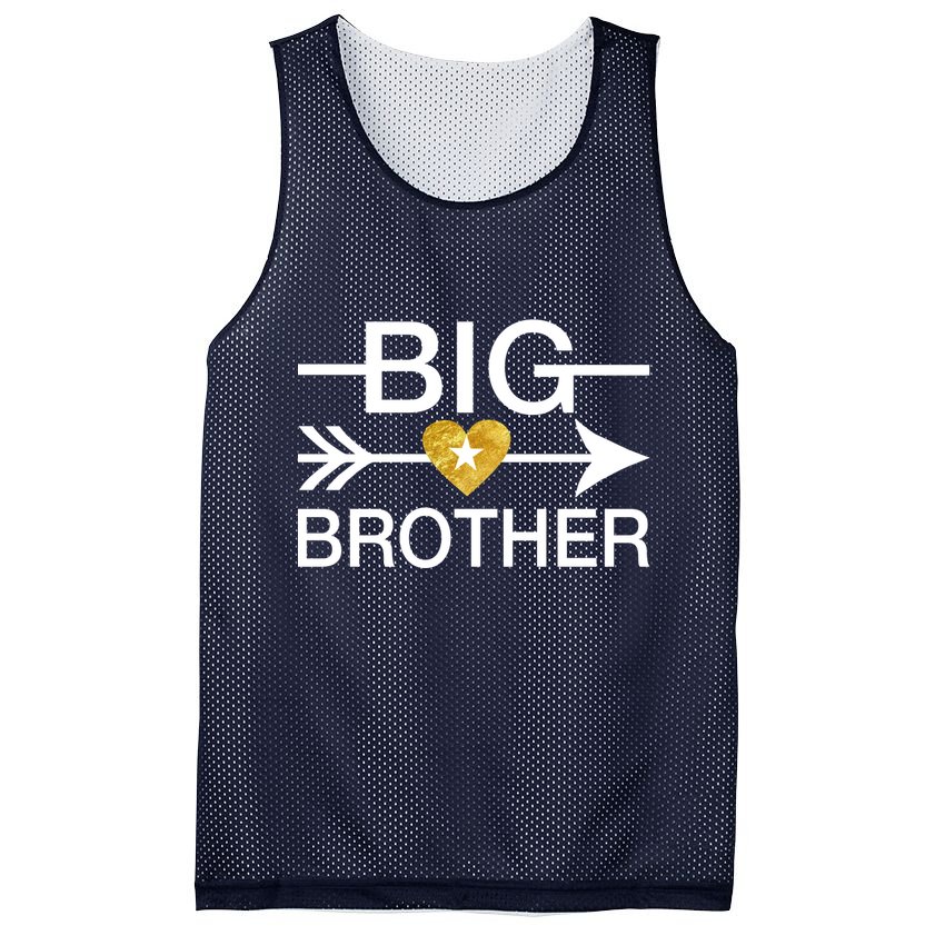 Big Brother Gold Heart Arrow Mesh Reversible Basketball Jersey Tank