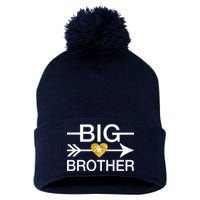 Big Brother Gold Heart Arrow Pom Pom 12in Knit Beanie