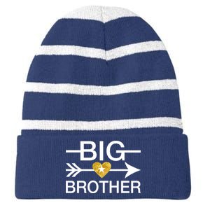 Big Brother Gold Heart Arrow Striped Beanie with Solid Band