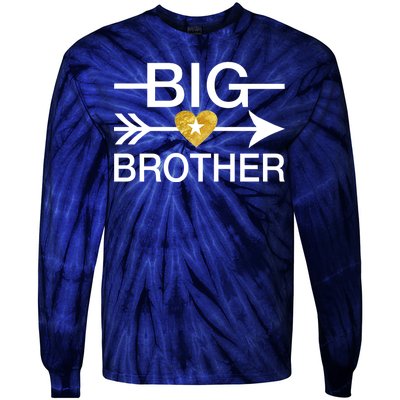 Big Brother Gold Heart Arrow Tie-Dye Long Sleeve Shirt