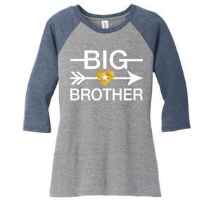 Big Brother Gold Heart Arrow Women's Tri-Blend 3/4-Sleeve Raglan Shirt