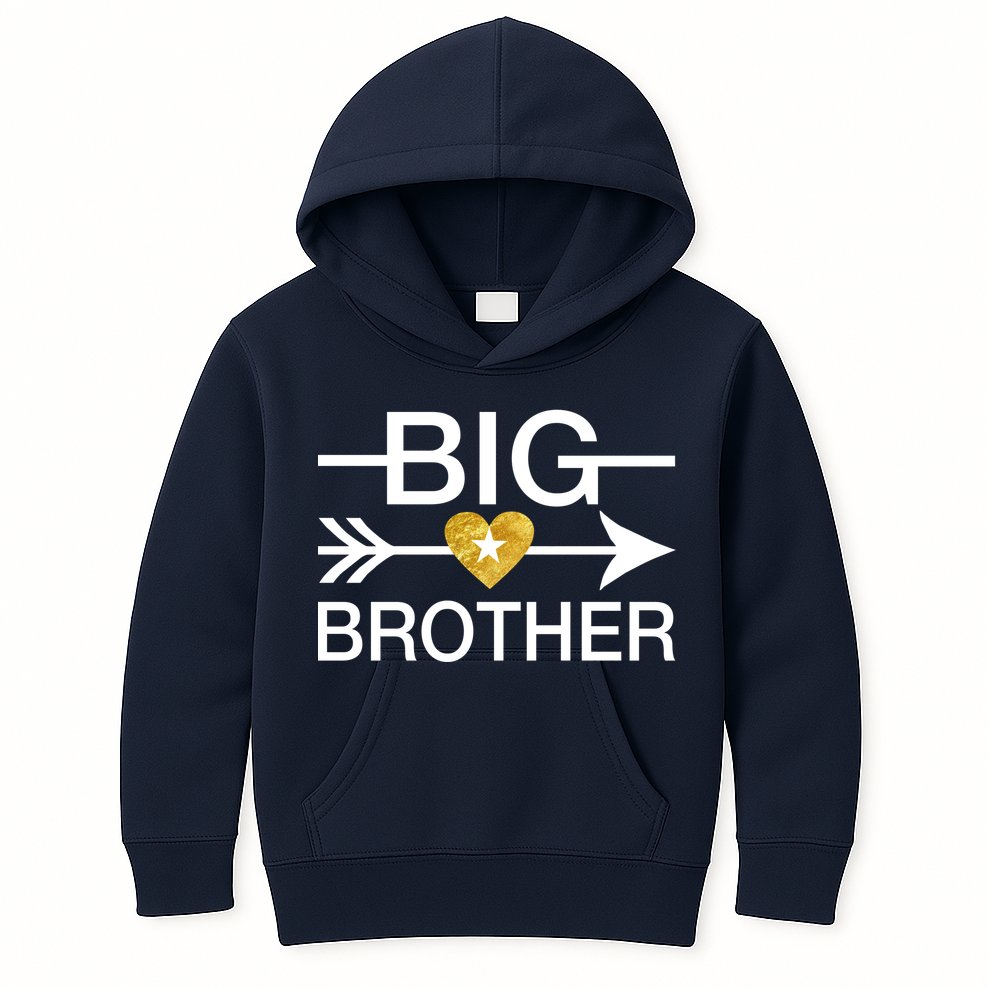 Big Brother Gold Heart Arrow Kids Hoodie