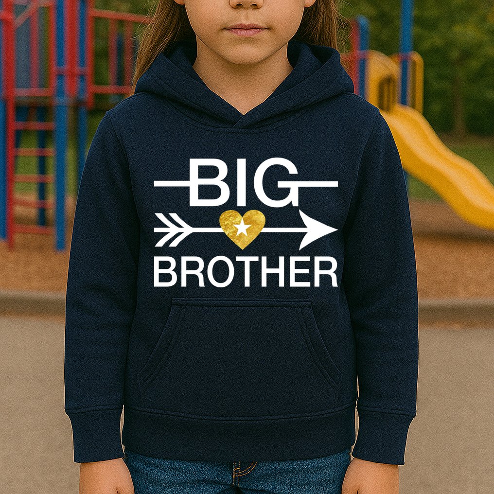 Big Brother Gold Heart Arrow Kids Hoodie