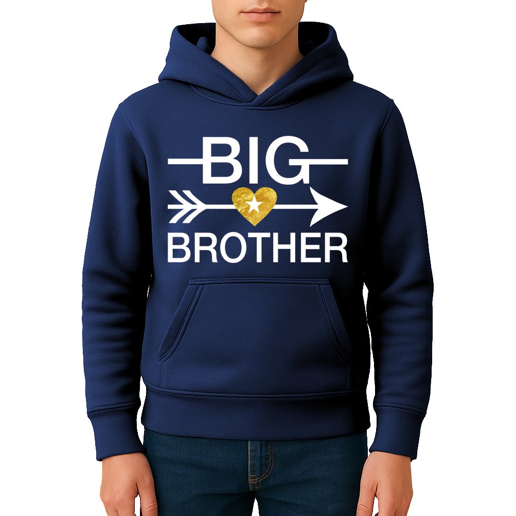 Big Brother Gold Heart Arrow Kids Hoodie