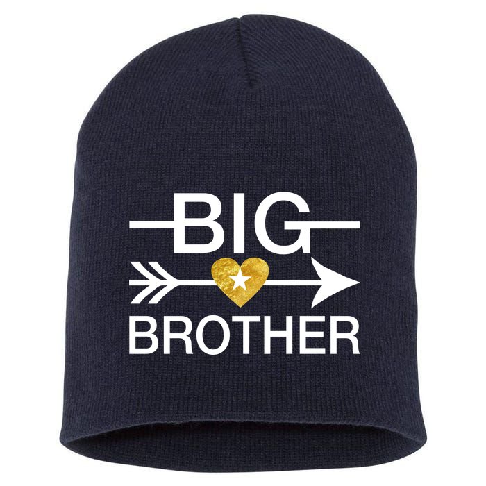 Big Brother Gold Heart Arrow Short Acrylic Beanie