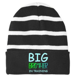 Big Brother In Training Striped Beanie with Solid Band