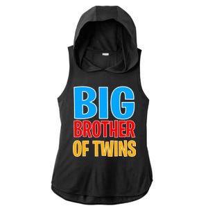 Big Brother of Twins Colorful Text Ladies PosiCharge Tri-Blend Wicking Draft Hoodie Tank