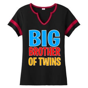 Big Brother of Twins Colorful Text Ladies Halftime Notch Neck Tee