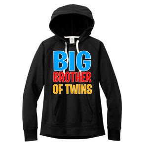 Big Brother of Twins Colorful Text Women's Fleece Hoodie