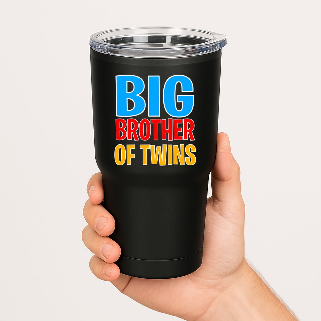 Big Brother of Twins Colorful Text Tumbler