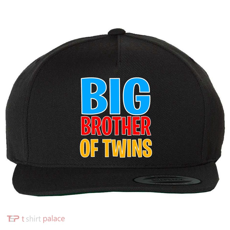 Big Brother of Twins Colorful Text Wool Snapback Cap