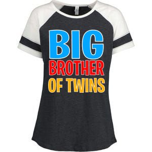 Big Brother of Twins Colorful Text Enza Ladies Jersey Colorblock Tee