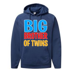 Big Brother of Twins Colorful Text Performance Fleece Hoodie