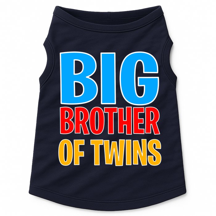 Big Brother of Twins Colorful Text Doggie Tank