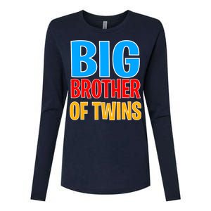 Big Brother of Twins Colorful Text Womens Cotton Relaxed Long Sleeve T-Shirt