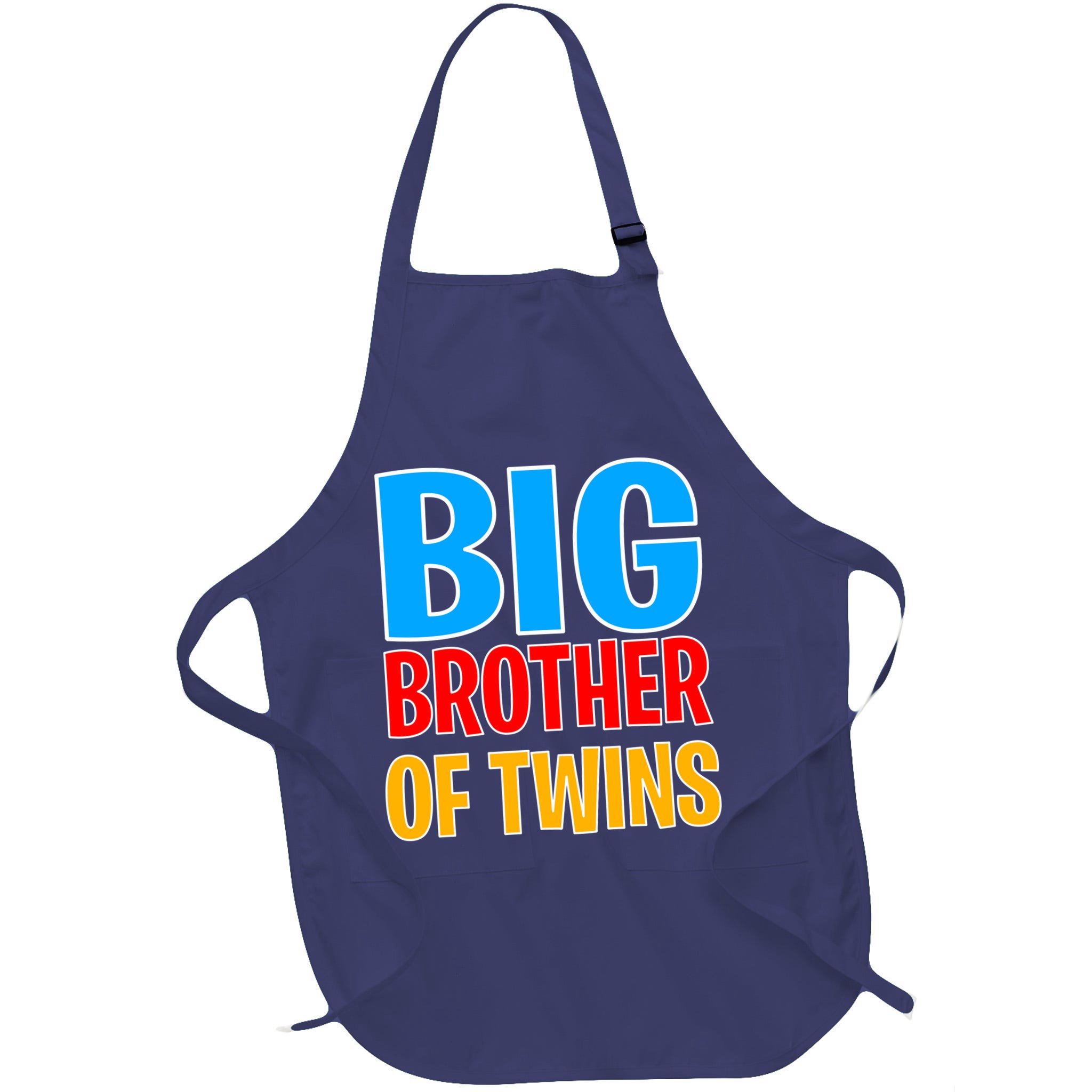 Big Brother of Twins Colorful Text Apron
