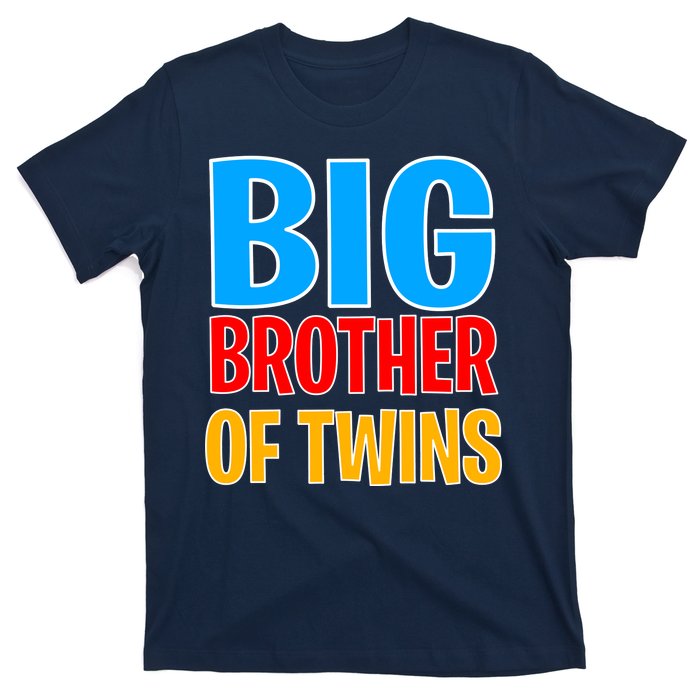 Big Brother of Twins Colorful Text T-Shirt