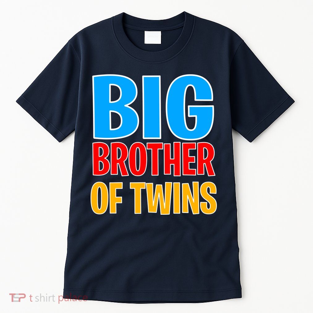 Big Brother of Twins Colorful Text Tall T-Shirt