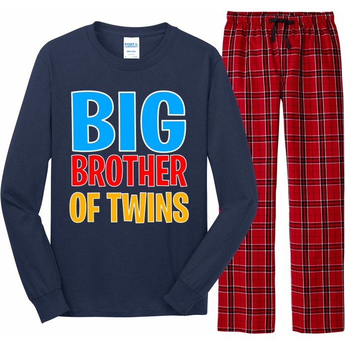 Big Brother of Twins Colorful Text Long Sleeve Pajama Set