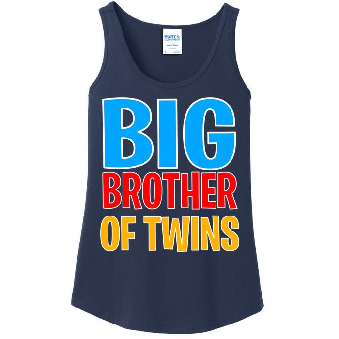 Big Brother of Twins Colorful Text Ladies Essential Tank