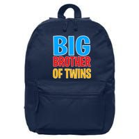 Big Brother of Twins Colorful Text 16 in Basic Backpack