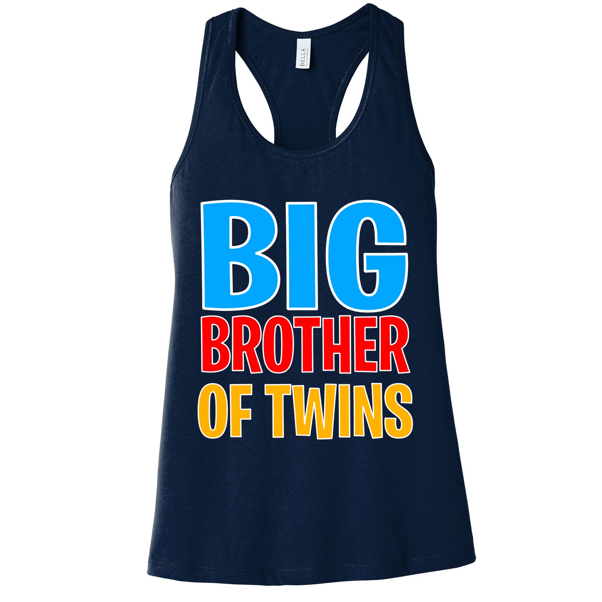 Big Brother of Twins Colorful Text Womens Tank Top