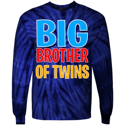 Big Brother of Twins Colorful Text Tie-Dye Long Sleeve Shirt