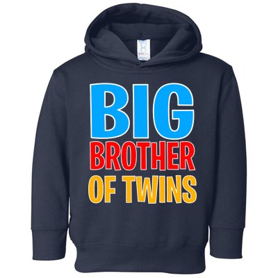 Big Brother of Twins Colorful Text Toddler Hoodie