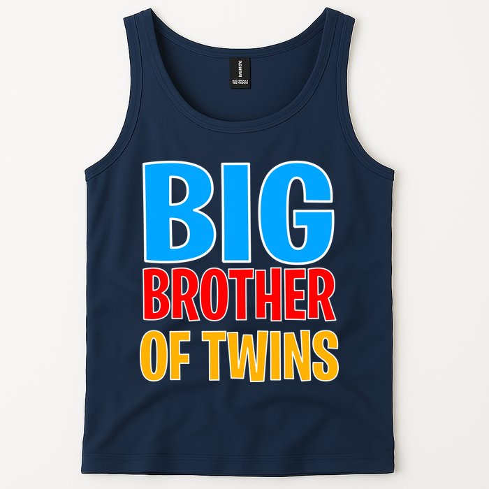 Big Brother of Twins Colorful Text Tank Top